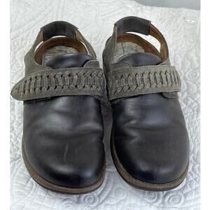 Aetrex Women's Size 7 Brown Leather Suede Sling Back Casual Clog Mule Shoes